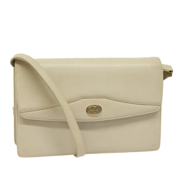 GUCCI Shoulder Bag Leather Cream 004 406 0105 Auth ep5064 - Picture 1 of 16